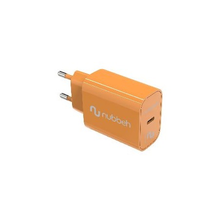Cargador Pared NUBBEH 1USB-C 25W Naranja (NBWALLCHCO25)