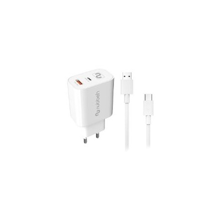Cargador NUBBEH Bhoot 30W + Cable USB-C/C 1.5m Blanco