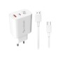 Cargador NUBBEH Bhoot 30W + Cable USB-C/C 1.5m Blanco