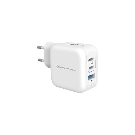 Cargador CONCEPTRONIC USB-A/C 67W Blanco (ALTHEA17W)