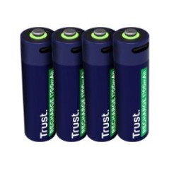 Pilas Recargables Trust AA Azul 4 Unidades (25631)