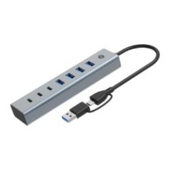 Hub CONCEPTRONIC USB-C 3.0 7p Gris (HUBBIES20G)
