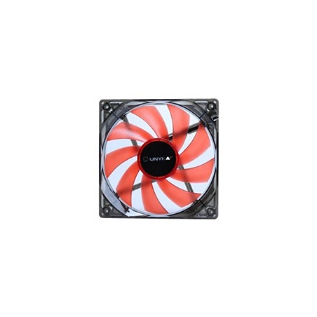 Ventilador 12x12 UNYKA LED Rojo 3Pin/PWM (51792)