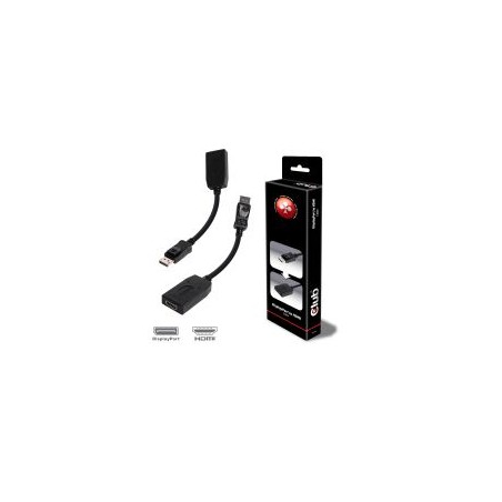 Adaptador Club 3D DP/M a HDMI/H 13cm Negro (CAC-1001)