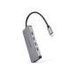 Hub Nanocable USB-C a 4xUSB-C DP 100W Gris (10.16.4505)