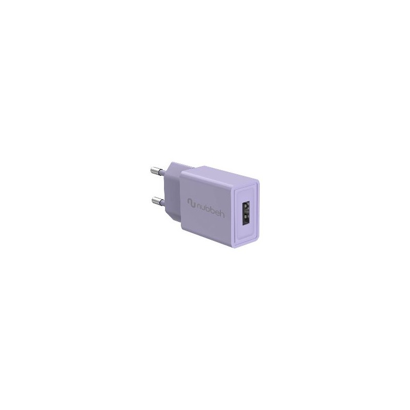 Cargador Pared NUBBEH 1USB-A 10W Lila (NBWALLCHUSBP10)