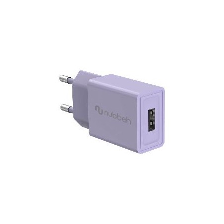 Cargador Pared NUBBEH 1USB-A 10W Lila (NBWALLCHUSBP10)