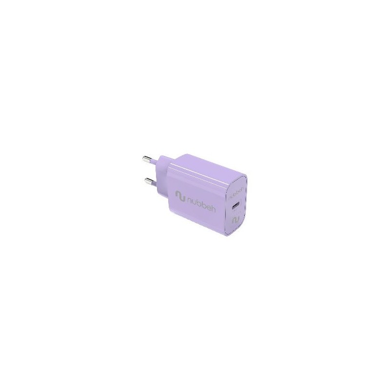 Cargador Pared NUBBEH 1USB-C 25W Lila (NBWALLCHCP25)