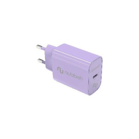 Cargador Pared NUBBEH 1USB-C 25W Lila (NBWALLCHCP25)