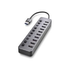 Hub NGS 10xUSB 3.0 con Interruptores Gris (IHUB10)