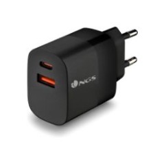 Cargador Pared NGS 1xUSB-C 1xUSB-A 33W Negro (BUD33W)