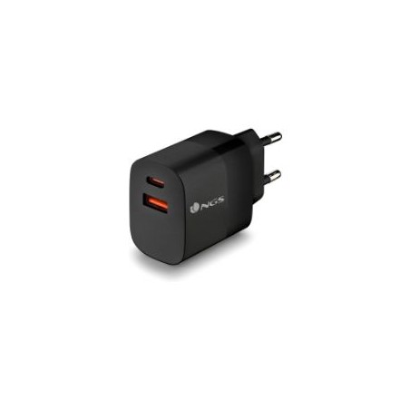 Cargador Pared NGS 1xUSB-C 1xUSB-A 33W Negro (BUD33W)