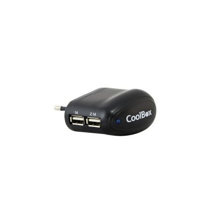 Cargador de Pared CoolBox 2x USB 2.0 Negro (UX-2)