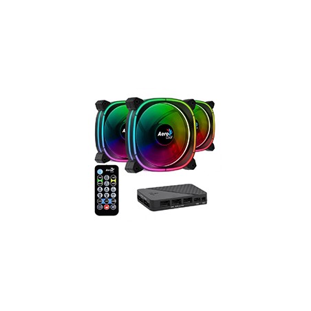 Ventilador AEROCOOL 3x120mm ARGB Hub Negro (ASTRO12PRO)