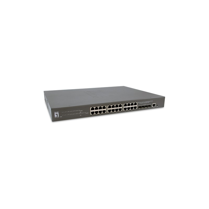 Switch LevelOne 24xRJ45 GbE 4xSFP+ PoE+ 400W (GTP-2871) Switch LevelOne 24xRJ45 GbE 4xSFP+ PoE+ 400W (GTP-2871)