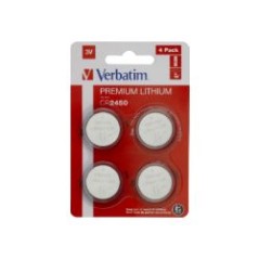 Pila Botón Verbatim Litio 3V CR2450 4 Unidades (49535)
