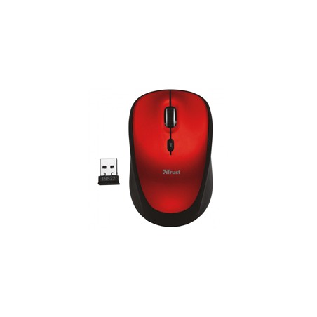 Ratón Trust Yvi Óptico Wireless RF 1600dpi Rojo (19522)