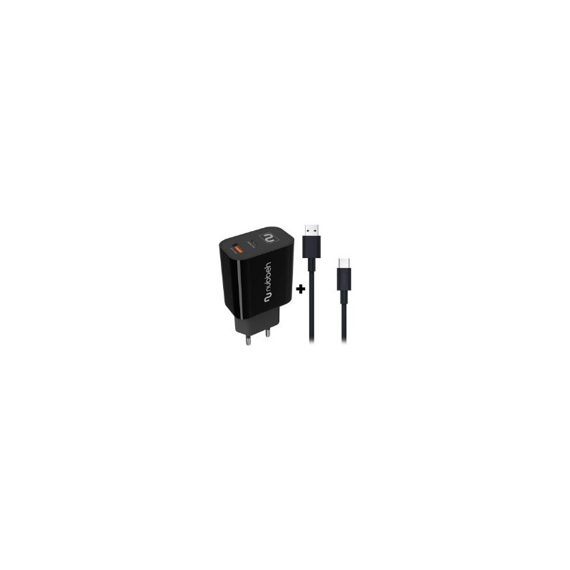 Cargador NUBBEH Cable USB Negro (NBWALLCHB/NBCABLACB)
