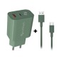 Cargador NUBBEH Bhoot 30W Cable USB-A/C 18W 1.5m Verde