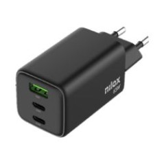 Cargador Pared NILOX 65W 2xUSB-C 1xUSB-A (NXGANUSBC65)
