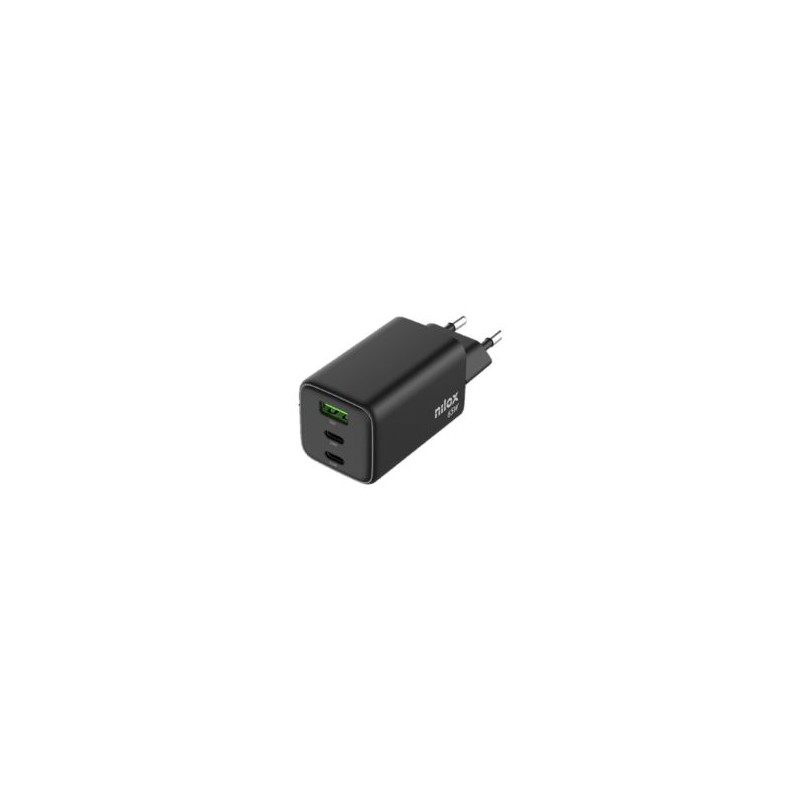 Cargador Pared NILOX 65W 2xUSB-C 1xUSB-A (NXGANUSBC65)