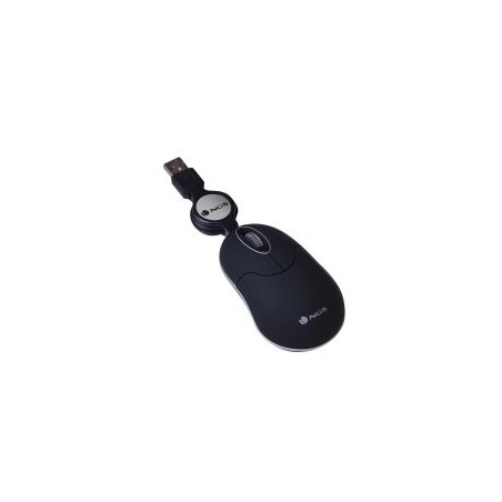 Ratón NGS Óptico USB 1000dpi Retráctil Negro (SINBLACK)