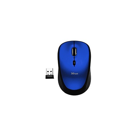 Ratón Trust Yvi Óptico Wireless RF 1600dpi Azul (19663)