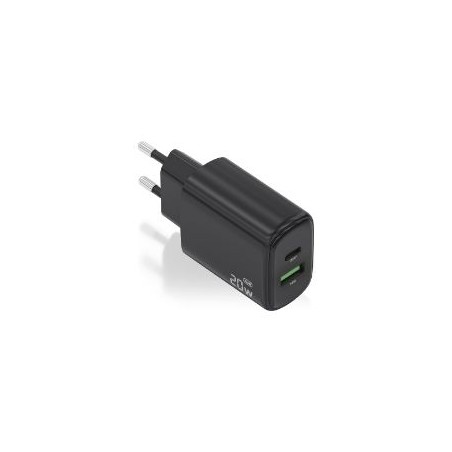 Cargador Pared AISENS Usb-A/Usb-C 20w Negro (A110-0910)