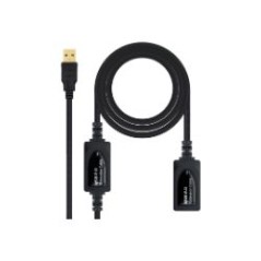 Nanocable USB-A/M a USB-A/H 10m Negro (10.01.0212)