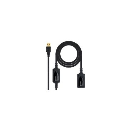 Nanocable USB-A/M a USB-A/H 10m Negro (10.01.0212)