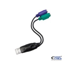 Nanocable USB-A/M a 2xPS/2/H 15cm Negro (10.03.0101)