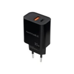 Cargador Pared Nanocable USB-A/C 30W Negro (10.10.2012)