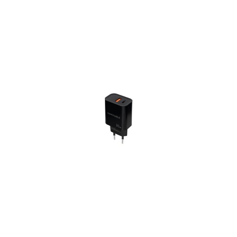 Cargador Pared Nanocable USB-A/C 30W Negro (10.10.2012)