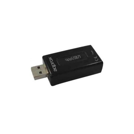Tarjeta de Sonido Approx 7.1 USB 3.5mm Negro (APPUSB71)