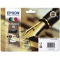 Tinta Epson 16 T1626 Pack Negro/Tricolor (C13T16264012)