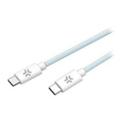 Cable CELLY USB-C a USB-C Azul/Blanco (USBCUSBCCOTTLB)