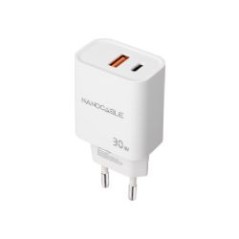 Cargador Pared Nanocable USB-A/C 30W Blanco(10.10.2011)