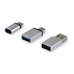 Adaptadores EQUIP USB-A USB-C mUSB Plata (EQ133475)