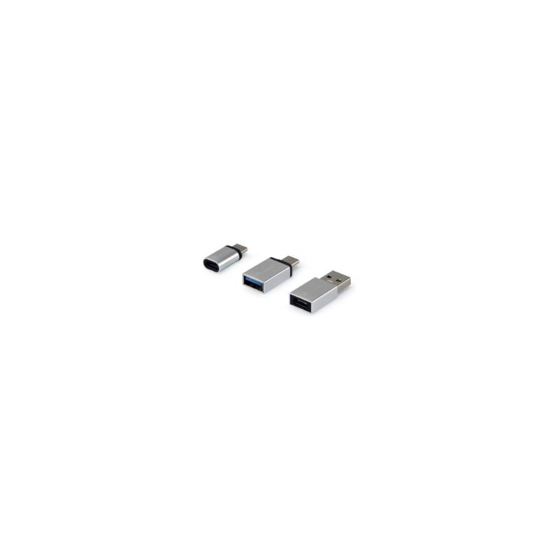 Adaptadores EQUIP USB-A USB-C mUSB Plata (EQ133475) Adaptadores EQUIP USB-A USB-C mUSB Plata (EQ133475)