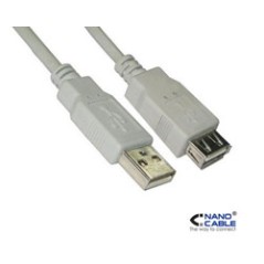 Nanocable USB-A/M a USB-A/H 3m Beige (10.01.0204)