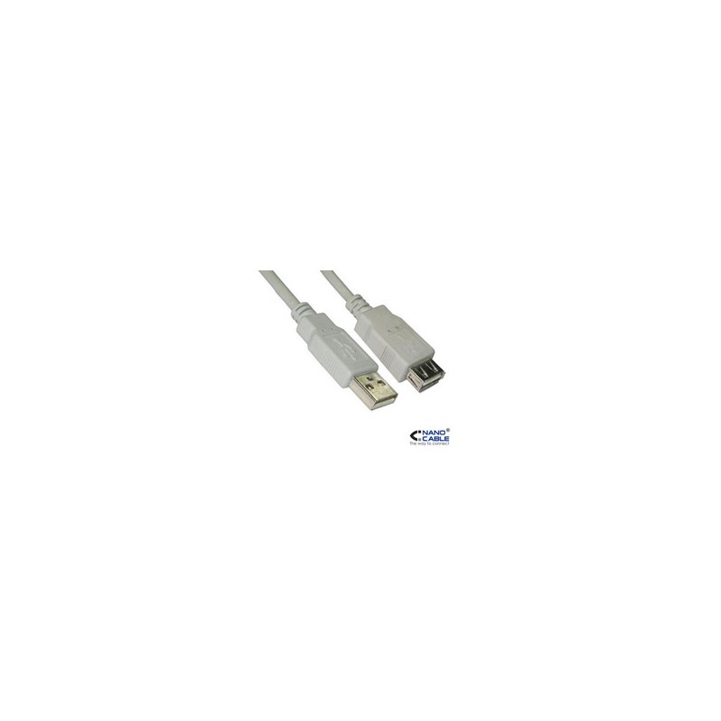 Nanocable USB-A/M a USB-A/H 3m Beige (10.01.0204)
