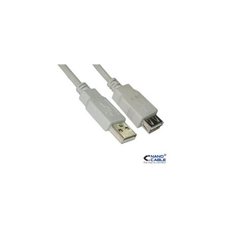 Nanocable USB-A/M a USB-A/H 3m Beige (10.01.0204)