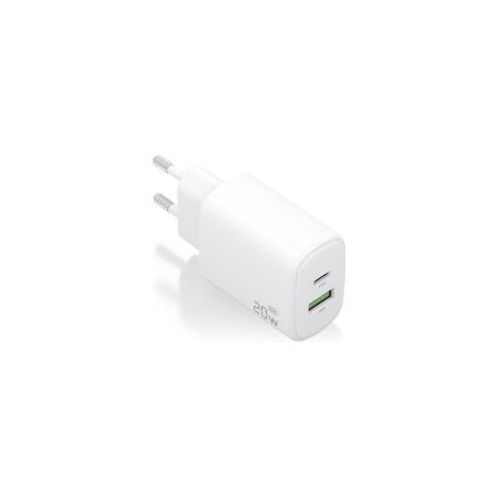 Cargador Pared AISENS Usb-C/Usb-A 20W Blanco(A110-0909)