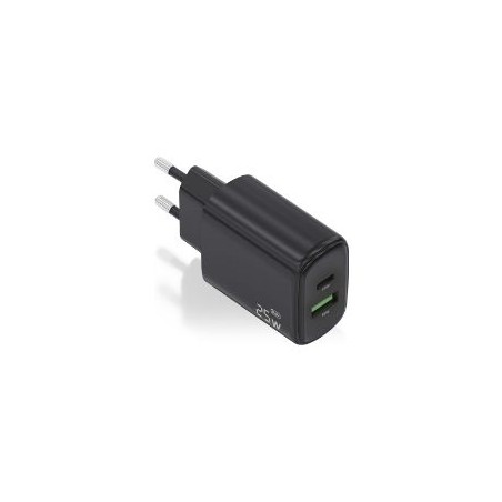 Cargador Pared AISENS Usb-C Usb-A 25W Negro (A110-0912)