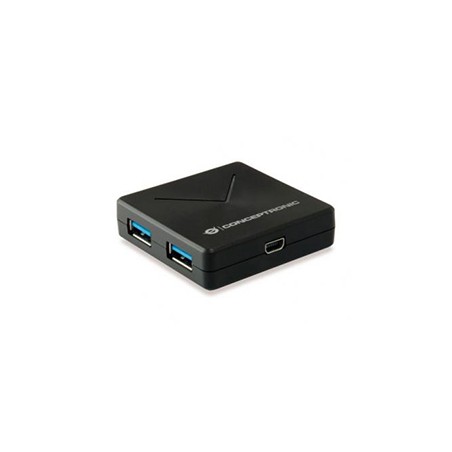 Hub CONCEPTRONIC 4xUSB 3.0 Negro (HUBBIES02B)