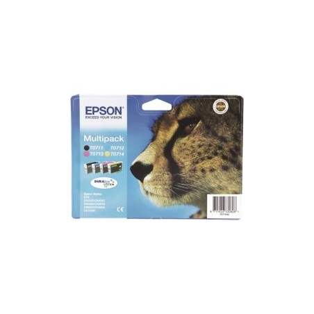 Tinta Epson T0715 Pack Negro/Tricolor (C13T07154012)