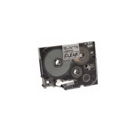 Cinta BROTHER 12mm 8m Negro sobre Transparente(TZe-131)