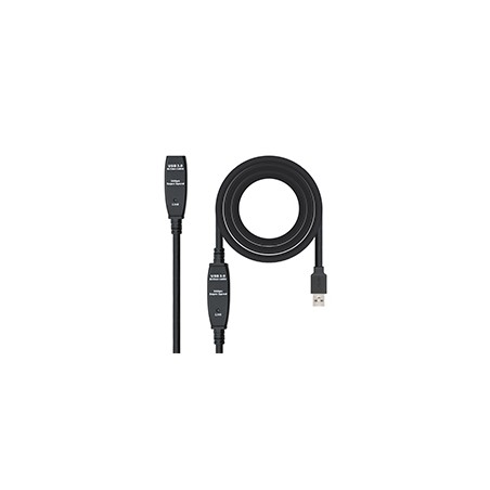 Nanocable USB-A/M a USB-A/H 10m Negro (10.01.0312)