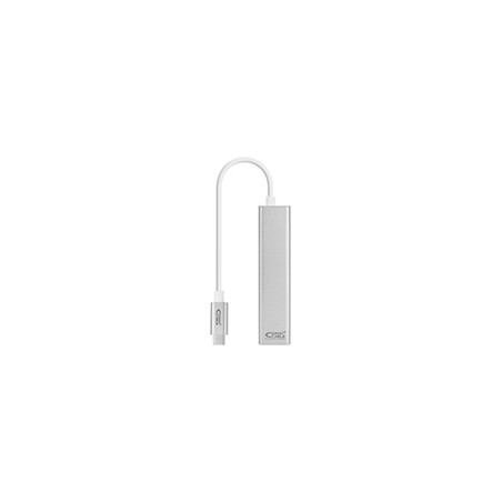 Nanocable 3xUSB-C 3.0 a RJ45 15cm Plata (10.03.0404)