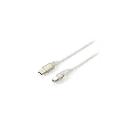 Cable EQUIP USB-A/M a USB-B/M 1m Transparente(EQ128653)